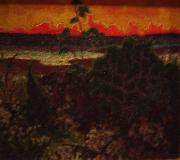 Landscape with red cloud, konrad magi